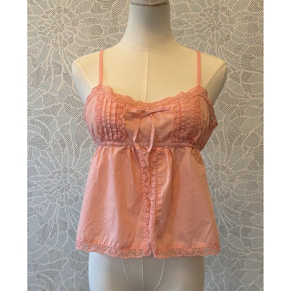 Urban Outfitters Pink Lace Pintuck Babydoll Camisole Flirty, Sexy, Romantic M